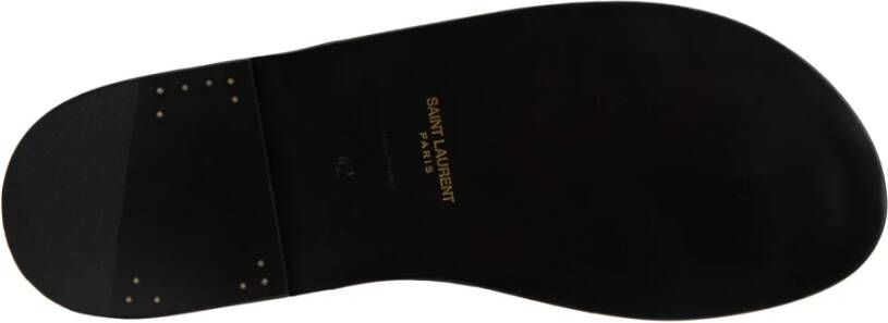 Saint Laurent Heren Instap Leren Sandalen Brown Heren