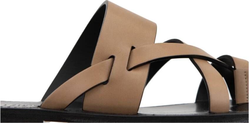 Saint Laurent Heren Instap Leren Sandalen Brown Heren