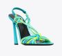 Saint Laurent Gippy 120mm Knopen-Detail Hoge Hak Sandalen Blauw Dames - Thumbnail 3