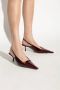 Saint Laurent Leren Slingback Pumps met Lakdetail Brown Dames - Thumbnail 2