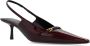 Saint Laurent Leren Slingback Pumps met Lakdetail Brown Dames - Thumbnail 4