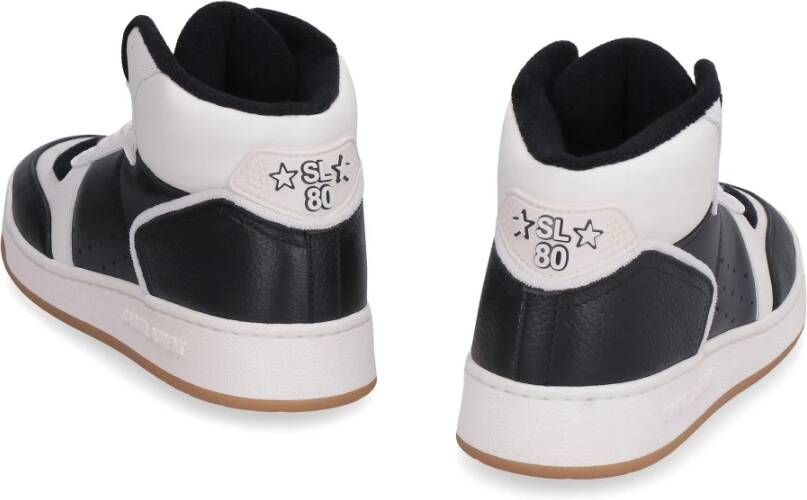 Saint Laurent Hoge leren sneakers met geperforeerde details