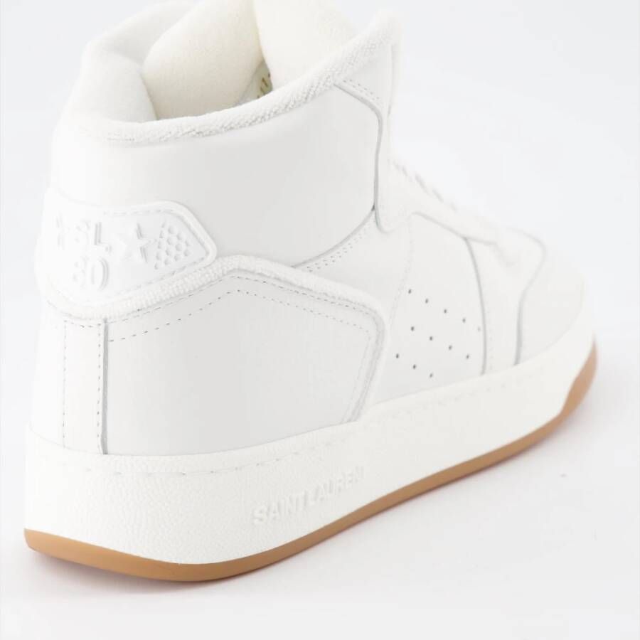 Saint Laurent Hoge leren sneakers White Heren