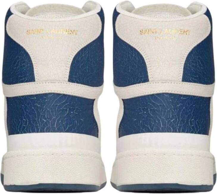 Saint Laurent Hoge Sneakers met Iconisch Logo Blue Heren