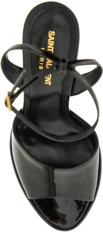 Saint Laurent Jodie Lakleren Plateau Sandalen Black Dames