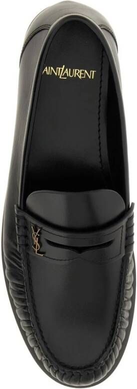 Saint Laurent Klassieke Zwarte Leren Loafers