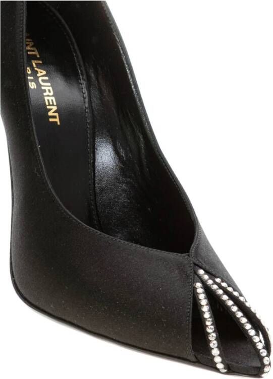 Saint Laurent Klassieke Zwarte Leren Pumps Black Dames