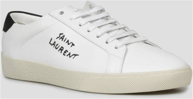 Saint Laurent Stijlvolle Leren Sneakers voor Mannen White Heren
