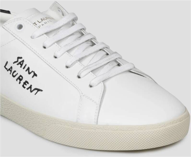 Saint Laurent Stijlvolle Leren Sneakers voor Mannen White Heren