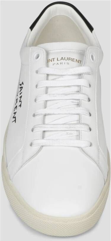Saint Laurent Stijlvolle Leren Sneakers voor Mannen White Heren