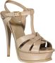 Saint Laurent Verhoog je stijl met leren sandalen met hoge hakken Beige Dames - Thumbnail 6