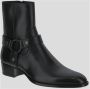 Saint Laurent Leren Harnaslaarzen Black Heren - Thumbnail 1