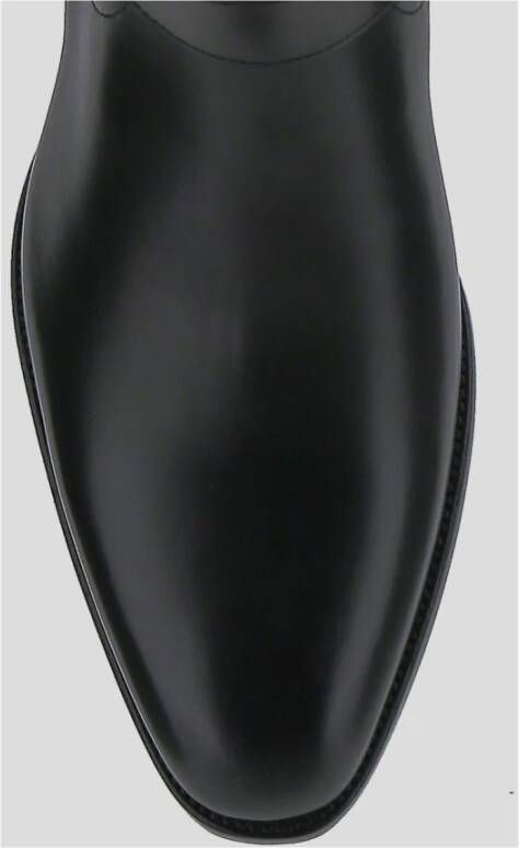 Saint Laurent Leren Harnaslaarzen Black Heren