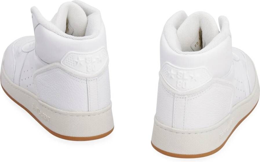 Saint Laurent Leren High-Top Sneakers met Geperforeerd Detail