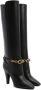 Saint Laurent Zwarte leren enkellaarsjes met kettingdetail Black Dames - Thumbnail 11