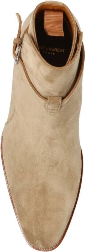 Saint Laurent Leren laarzen Beige Heren