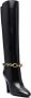 Saint Laurent Zwarte leren enkellaarsjes met kettingdetail Black Dames - Thumbnail 3