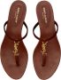 Saint Laurent Leren platte sandalen met YSL-logo - Thumbnail 2