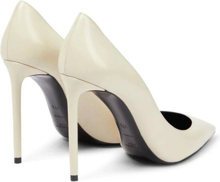 Saint Laurent Leren Pumps Beige Dames