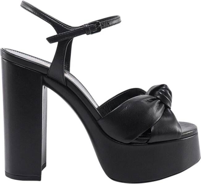 Saint Laurent Leren sandalen met verstelbare band Zwart Dames