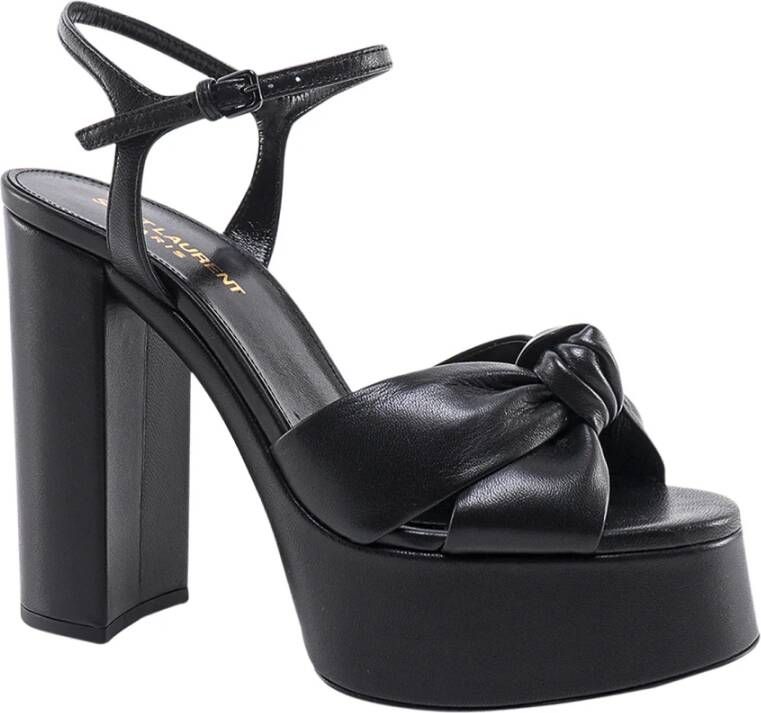 Saint Laurent Leren sandalen met verstelbare band Zwart Dames