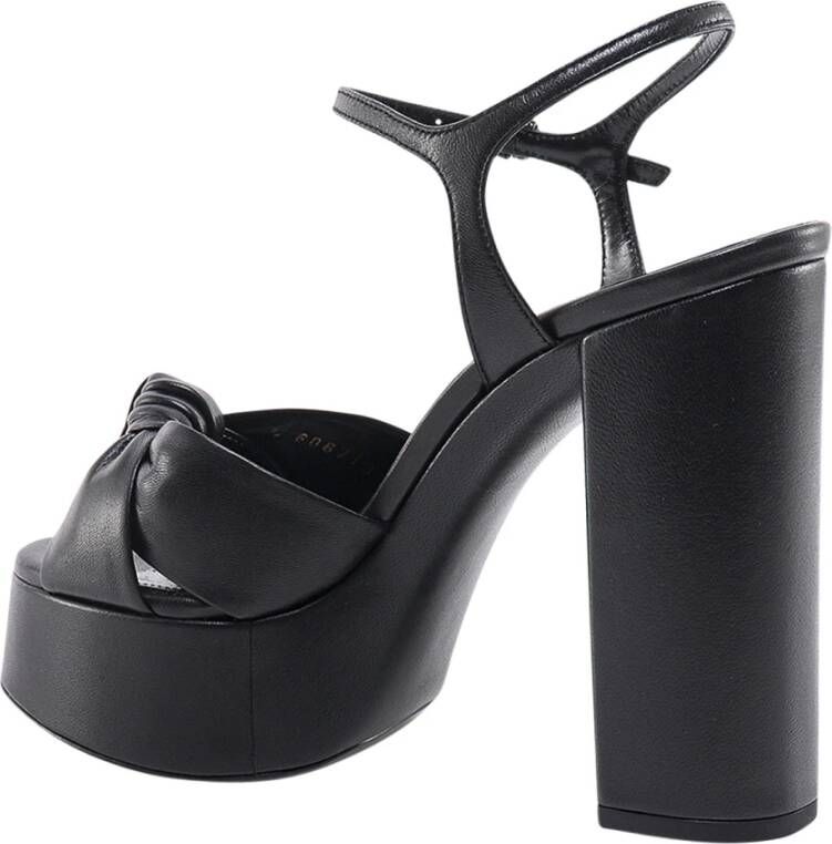 Saint Laurent Leren sandalen met verstelbare band Zwart Dames