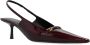 Saint Laurent Leren Slingback Pumps met Lakdetail Brown Dames - Thumbnail 8