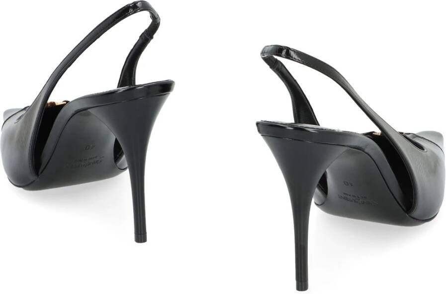 Saint Laurent Leren Slingback Pumps Puntige Neus Ontwerp