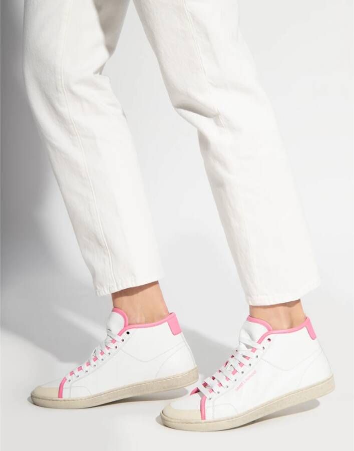 Saint Laurent Logo Mid-Top Sneakers