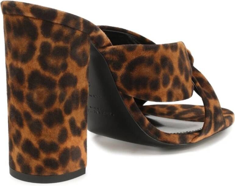 Saint Laurent Loulou Leren Muiltjes Brown Dames