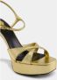 Saint Laurent Metallic Gouden Plateau Sandalen - Thumbnail 2