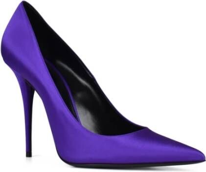 Saint Laurent Paarse Satijnen Marilyn Pumps Paars Dames