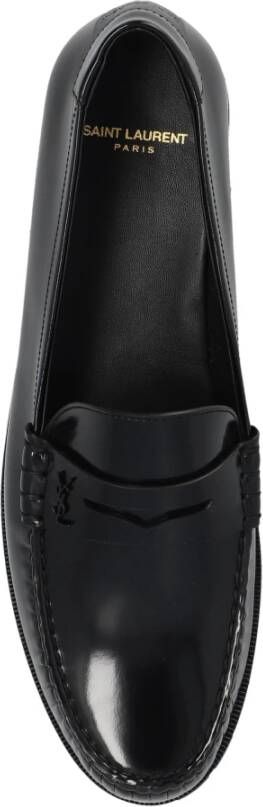 Saint Laurent Penny Loafers met YSL Logo Black Dames