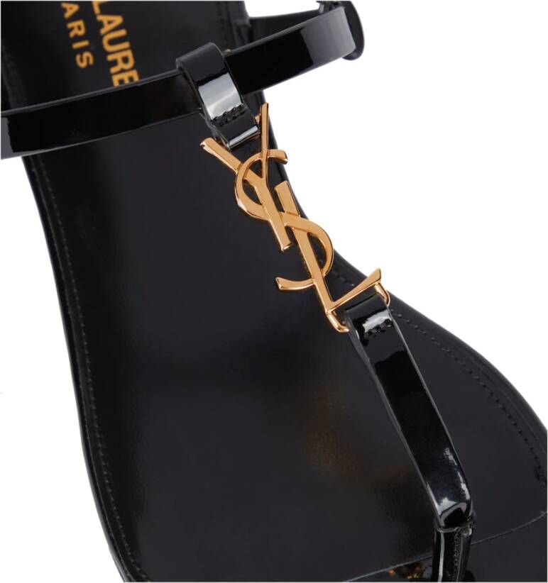 Saint Laurent Platte sandalen Zwart Dames