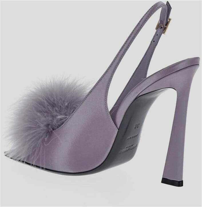 Saint Laurent Prachtige Violet Slingback Sandalen Purple Dames