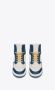 Saint Laurent Premium Leren Mid-Top Sneakers Blue Heren - Thumbnail 2