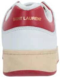 Saint Laurent Rode leren lage sneakers White Heren