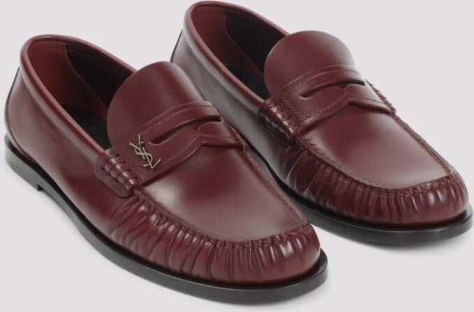 Saint Laurent Rode Leren Loafers Elegant Comfort