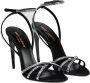Saint Laurent Ava Zijden Sandalen met Strassbandjes Black Dames - Thumbnail 2