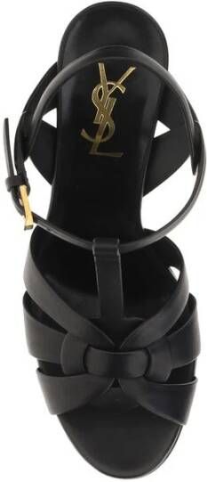 Saint Laurent Sandalen met kooi-design en stilettohak van leer