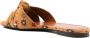 Saint Laurent Geknoopt Suède Slides Bloemenprint Vrouwen Brown Dames - Thumbnail 3