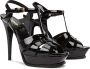 Saint Laurent Zwarte Hoge Hak Gevlochten Band Sandalen Black Dames - Thumbnail 2