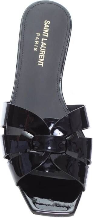 Saint Laurent Slides Sandalen Zwart Leer 571952B8I001000