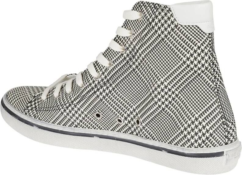 Saint Laurent Malibu Mid to SL Sig Sneakers Grijs Heren