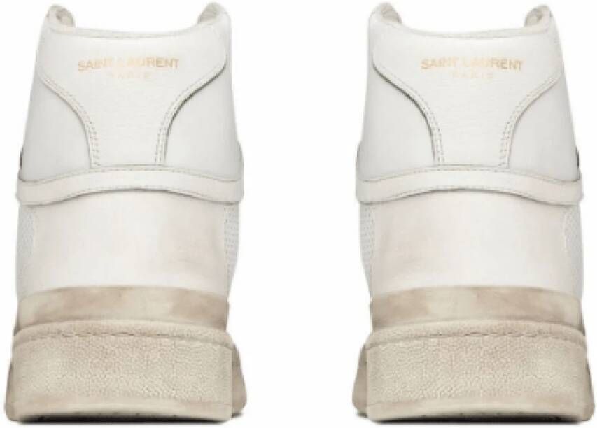 Saint Laurent Verweerde leren high-top sneakers Wit Dames