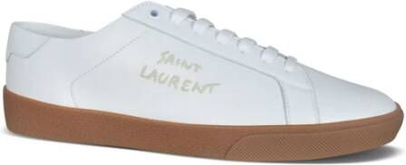 Saint Laurent Klassieke witte kalfsleren sneakers Wit Heren