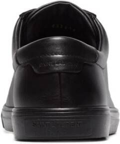 Saint Laurent Zwarte Leren Lage Sneakers Zwart Heren