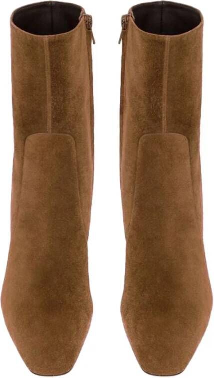 Saint Laurent Stijlvolle Booties voor Trendy Vrouwen Brown Dames