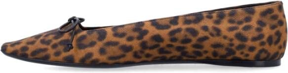 Saint Laurent Stijlvolle Leo Ballerina met Strikdetail Brown Dames