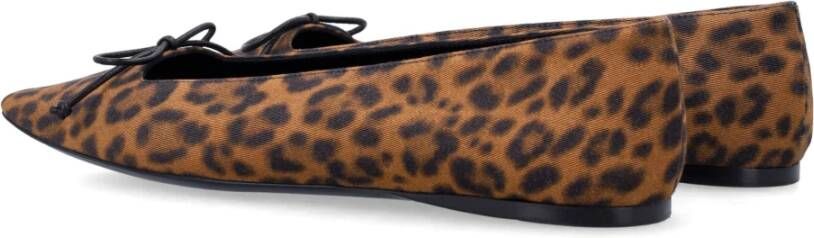 Saint Laurent Stijlvolle Leo Ballerina met Strikdetail Brown Dames